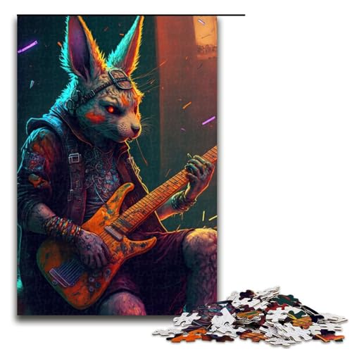 1000-teiliges Puzzle für Erwachsene, Kaninchen, Gitarre, Tier, Holzpuzzle, Lernspiel für Erwachsene, Herausforderungsspielzeug, 1000 Teile 1000-teiliges Puzzle für Erwachsene, Kaninchen, Gitarre, Tier, Holzpuzzle, Lernspiel für Erwachsene, Herausforderungsspielzeug, 1000 Teile von mowenbingpeng