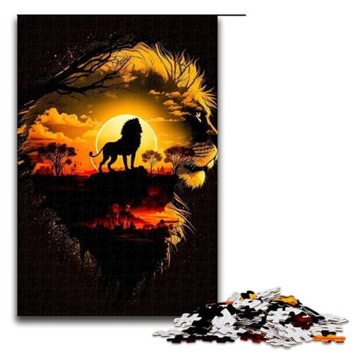 1000-teiliges Puzzle für Erwachsene, König der Löwen des Dschungels, Holzpuzzle, Lernspiel für Erwachsene, Herausforderungsspielzeug, 1000 Teile 1000-teiliges Puzzle für Erwachsene, König der Löwen des Dschungels, Holzpuzzle, Lernspiel für Erwachsene, Herausforderungsspielzeug, 1000 Teile von mowenbingpeng