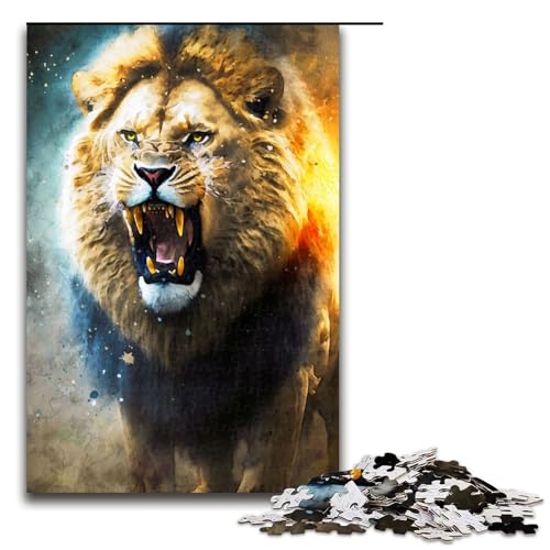 1000-teiliges Puzzle für Erwachsene, Löwe, gemaltes Kunstwerk, Puzzle, praktisches Spiel, 1000 Teile von mowenbingpeng