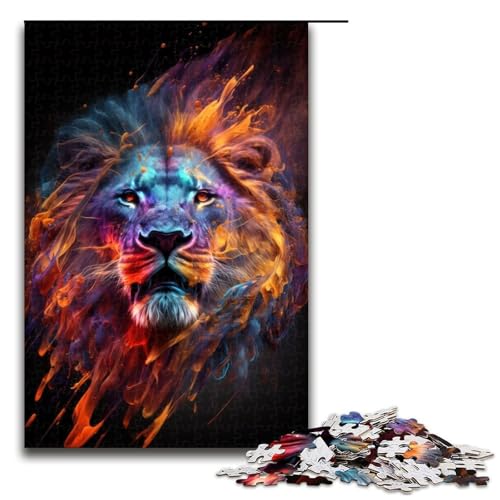 1000-teiliges Puzzle für Erwachsene, Löwen-Graffiti-Farben, Puzzles für Erwachsene, Holzpuzzle, anspruchsvolles Spiel, 1000 Teile 1000-teiliges Puzzle für Erwachsene, Löwen-Graffiti-Farben, Puzzles für Erwachsene, Holzpuzzle, anspruchsvolles Spiel, 1000 Teile von mowenbingpeng