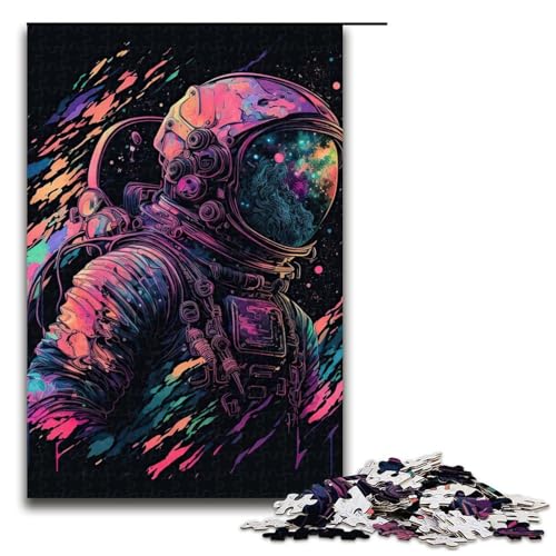 1000-teiliges Puzzle für Erwachsene, Neon-Astronauten-Puzzle, Lernspiel, Herausforderung, Spielzeug, Kunstwerk, Geschenk, 1000 PCS von mowenbingpeng