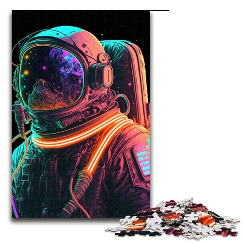 1000-teiliges Puzzle für Erwachsene, Neon-Astronauten-Puzzle, praktisches Spiel, 1000 Teile von mowenbingpeng