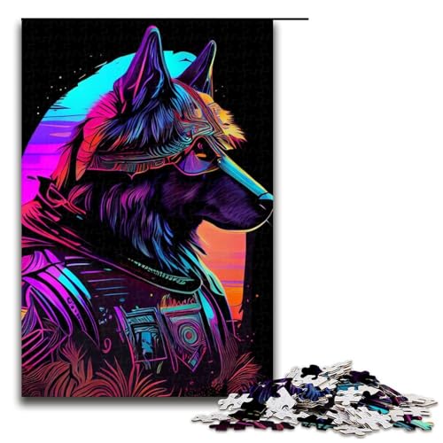 1000-teiliges Puzzle für Erwachsene, Neon-Hund, Puzzle für Erwachsene, Holzpuzzle, anspruchsvolles Spiel, 1000 Teile 1000-teiliges Puzzle für Erwachsene, Neon-Hund, Puzzle für Erwachsene, Holzpuzzle, anspruchsvolles Spiel, 1000 Teile von mowenbingpeng