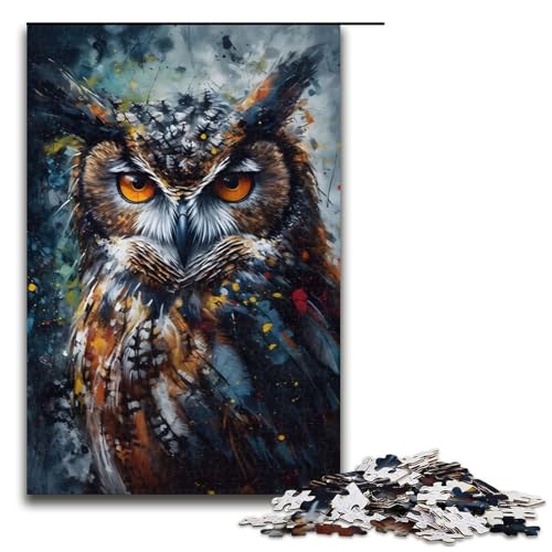 1000-teiliges Puzzle für Erwachsene, Ölgemälde-Eulenporträt, Puzzles für Erwachsene, Holzpuzzle, anspruchsvolles Spiel, 1000 Teile 1000-teiliges Puzzle für Erwachsene, Ölgemälde-Eulenporträt, Puzzles für Erwachsene, Holzpuzzle, anspruchsvolles Spiel, 1000 Teile von mowenbingpeng