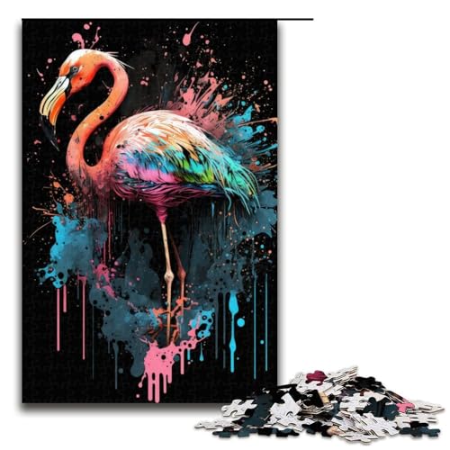 1000-teiliges Puzzle für Erwachsene, Paintsplash Flamingo-Puzzle für Kinder, Holzpuzzle, Lernspiel für Erwachsene, 1000 Teile 1000-teiliges Puzzle für Erwachsene, Paintsplash Flamingo-Puzzle für Kinder, Holzpuzzle, Lernspiel für Erwachsene, 1000 Teile von mowenbingpeng
