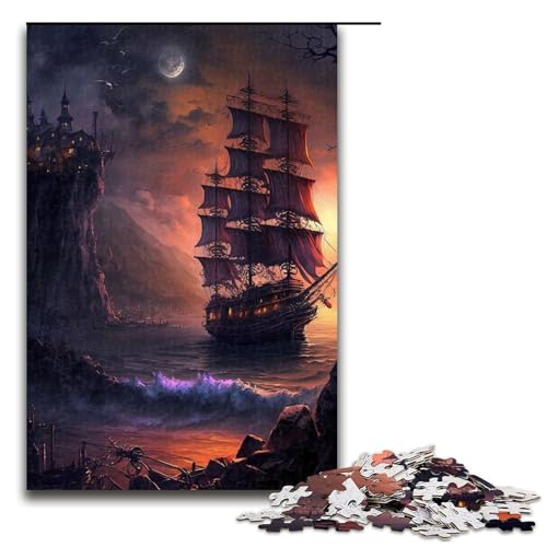 1000-teiliges Puzzle für Erwachsene, Piratenschiffe, Landschaftspuzzle für Erwachsene, Holzpuzzle, anspruchsvolles Spiel, 1000 Teile 1000-teiliges Puzzle für Erwachsene, Piratenschiffe, Landschaftspuzzle für Erwachsene, Holzpuzzle, anspruchsvolles Spiel, 1000 Teile von mowenbingpeng