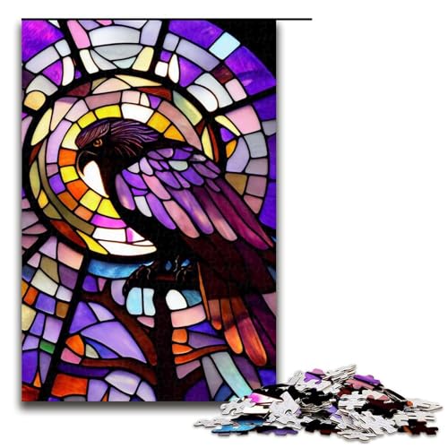 1000-teiliges Puzzle für Erwachsene, Raben-Puzzle im Buntglas-Stil, praktisches Spiel, 1000 Teile 1000-teiliges Puzzle für Erwachsene, Raben-Puzzle im Buntglas-Stil, praktisches Spiel, 1000 Teile von mowenbingpeng