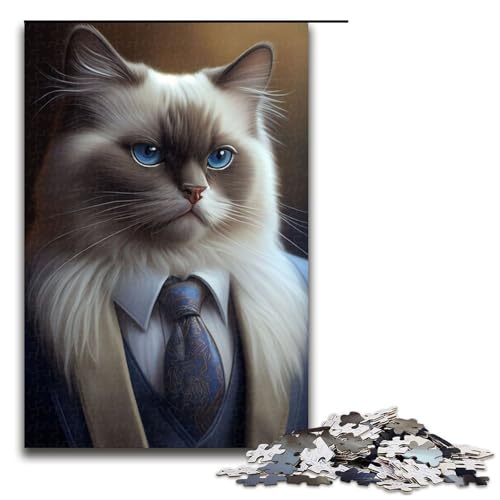 1000-teiliges Puzzle für Erwachsene, Ragdoll-Katzenanzug, Tier-Puzzle für Lernspiele, Herausforderung, Spielzeug, Kunstwerk, Geschenk, 1000 PCS von mowenbingpeng