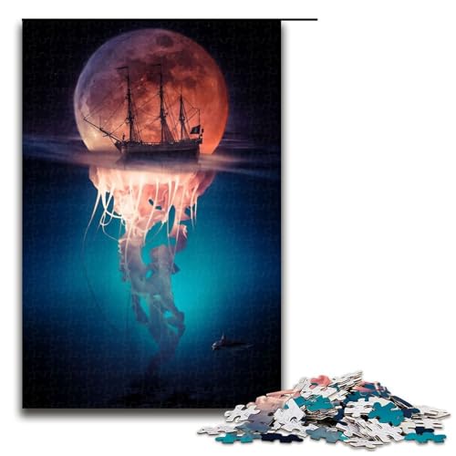 1000-teiliges Puzzle für Erwachsene, Seepiraten-Mondquallen-Puzzle, praktisches Spiel, 1000 Teile 1000-teiliges Puzzle für Erwachsene, Seepiraten-Mondquallen-Puzzle, praktisches Spiel, 1000 Teile von mowenbingpeng