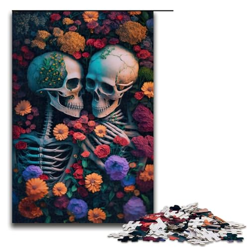 1000-teiliges Puzzle für Erwachsene, Skelett, Blumenmeer, Puzzle für Erwachsene, Holzpuzzle, anspruchsvolles Spiel, 1000 Teile 1000-teiliges Puzzle für Erwachsene, Skelett, Blumenmeer, Puzzle für Erwachsene, Holzpuzzle, anspruchsvolles Spiel, 1000 Teile von mowenbingpeng
