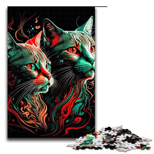 1000-teiliges Puzzle für Erwachsene, schönes Katzen-Puzzle, praktisches Spiel, 1000 Teile 1000-teiliges Puzzle für Erwachsene, schönes Katzen-Puzzle, praktisches Spiel, 1000 Teile von mowenbingpeng