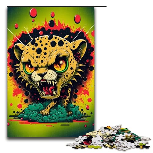 1000-teiliges Puzzle für Erwachsene, wütender Leopard, Puzzle für Lernspiele, Herausforderung, Spielzeug, Kunstwerk, Geschenk, 1000 PCS von mowenbingpeng