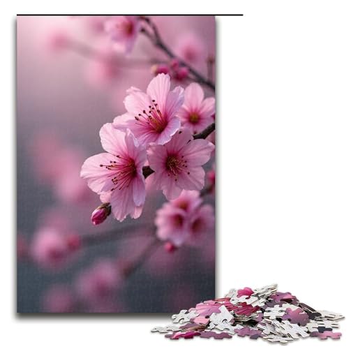1000-teiliges Puzzle für Erwachsene Aprikosenblüten-Puzzle für Erwachsene Holzpuzzle anspruchsvolles Spiel 1000 Teile (75 x 50 cm) von mowenbingpeng