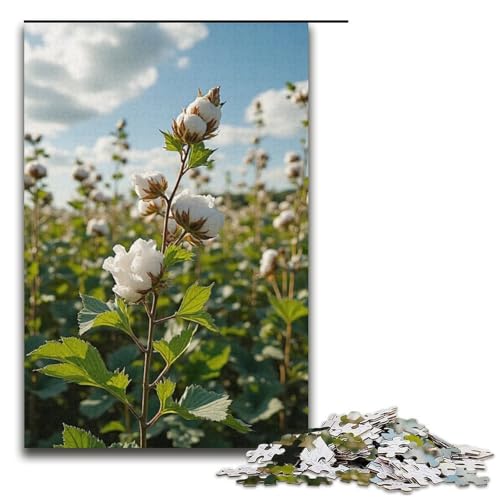 1000-teiliges Puzzle für Erwachsene Baumwollgarten Holzpuzzle Lernspiel für Erwachsene Herausforderungsspielzeug 1000 Teile (38 x 26 cm) von mowenbingpeng