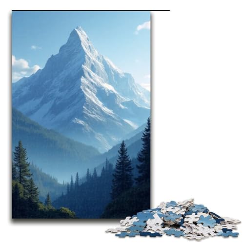 1000-teiliges Puzzle für Erwachsene Berge über Berge lustiges Familienpuzzle mit passendem Poster und Quizblatt 1000 Teile (75 x 50 cm) von mowenbingpeng