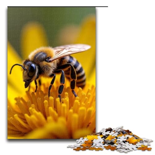 1000-teiliges Puzzle für Erwachsene Bienen-Holzpuzzle Lernspiel für Erwachsene Herausforderungsspielzeug 1000 Teile (75 x 50 cm) von mowenbingpeng