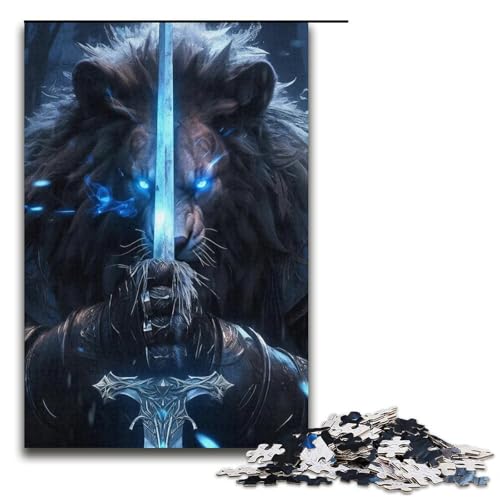 1000 teiliges Puzzle für Erwachsene Blitzlöwe Holzpuzzle Lernspiel für Erwachsene Herausforderungsspielzeug 1000 Teile (38 x 26 cm) von mowenbingpeng