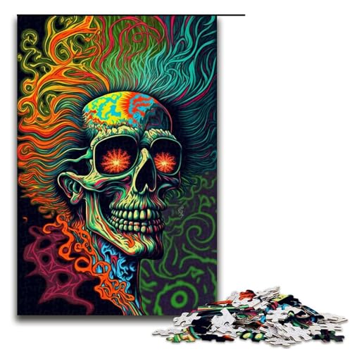 1000-teiliges Puzzle für Erwachsene Bunte Skelett-Puzzles Geburtstagsgeschenke für Teenager ab 14 Jahren 1000 Teile (75 x 50 cm) von mowenbingpeng