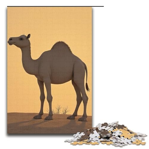1000-teiliges Puzzle für Erwachsene Camel Shadow Puzzle für Erwachsene Holzpuzzle anspruchsvolles Spiel 1000 Teile (38 x 26 cm) von mowenbingpeng