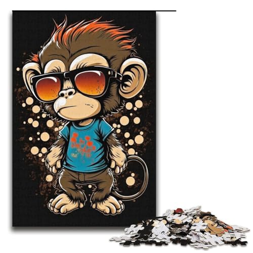 1000-teiliges Puzzle für Erwachsene Coole Affen-Puzzles Geburtstagsgeschenke für Teenager ab 14 Jahren 1000 Teile (38 x 26 cm) von mowenbingpeng