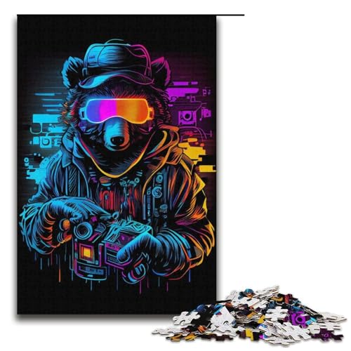 1000-teiliges Puzzle für Erwachsene Cooles Bären-Puzzle Hands-on-Spiel 1000 Teile (38 x 26 cm) von mowenbingpeng