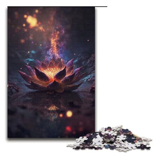 1000-teiliges Puzzle für Erwachsene Cosmic Bloom Schwarzer Lotus Puzzle für Kinder Papierpuzzle Lernspiel für Erwachsene 1000 Teile (38 x 26 cm) von mowenbingpeng
