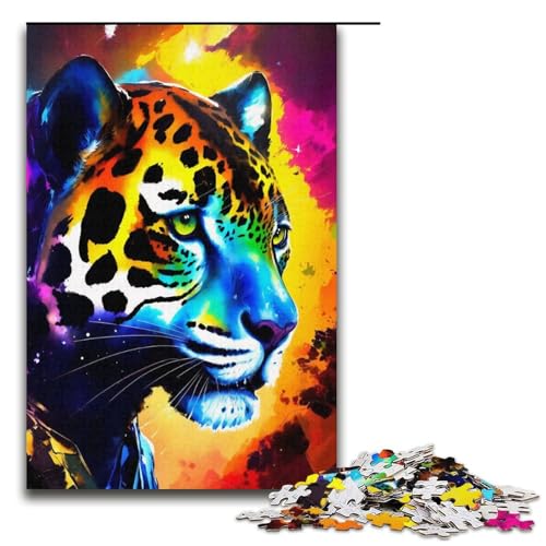 1000-teiliges Puzzle für Erwachsene Cosmic Jaguar Puzzle für Erwachsene Papierpuzzle anspruchsvolles Spiel 1000 Teile (38 x 26 cm) von mowenbingpeng