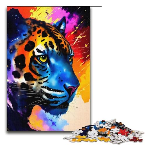 1000-teiliges Puzzle für Erwachsene Cosmic Jaguar anspruchsvolles Spiel EIN Kunstwerk geeignet für Jugendliche ab 14 Jahren 1000 Teile (38 x 26 cm) von mowenbingpeng