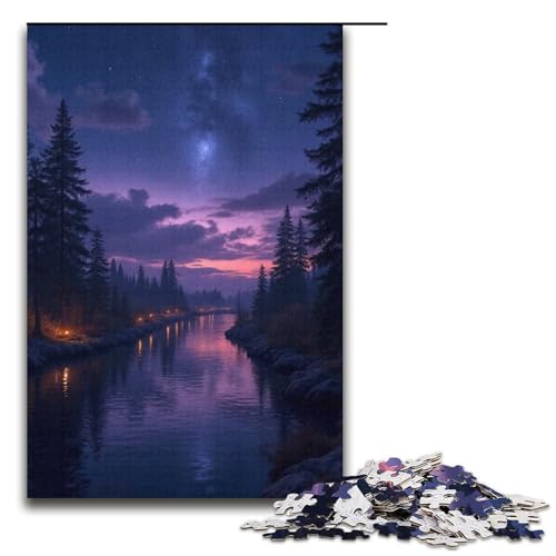 1000-teiliges Puzzle für Erwachsene Dämmerung am Morgen Puzzle für Lernspiele Herausforderung Spielzeug Kunstwerk Geschenk 1000 Teile (38 x 26 cm) von mowenbingpeng