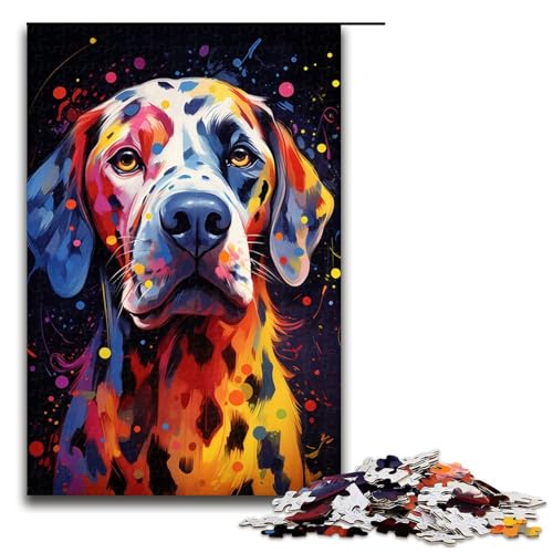 1000-teiliges Puzzle für Erwachsene Dalmatiner farbenfrohes psychedelisches Puzzle für Lernspiele Herausforderung Spielzeug Kunstwerk Geschenk 1000 Teile (75 x 50 cm) von mowenbingpeng