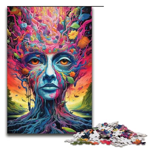 1000-teiliges Puzzle für Erwachsene Doodle buntes Monster lustiges Familienpuzzle mit passendem Poster und Quizblatt 1000 Teile (38 x 26 cm) von mowenbingpeng