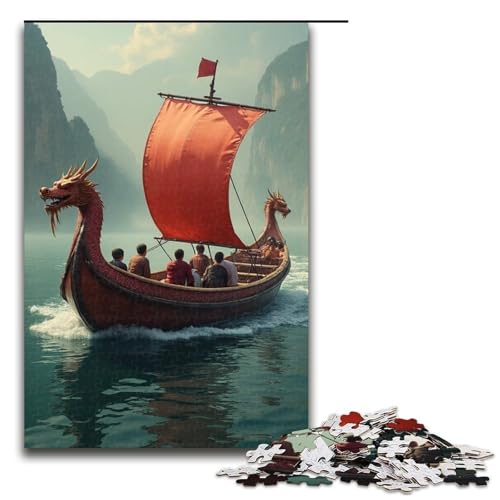 1000-teiliges Puzzle für Erwachsene Drachenbootrennen Puzzle für Lernspiele Herausforderung Spielzeug Kunstwerk Geschenk 1000 Teile (75 x 50 cm) von mowenbingpeng
