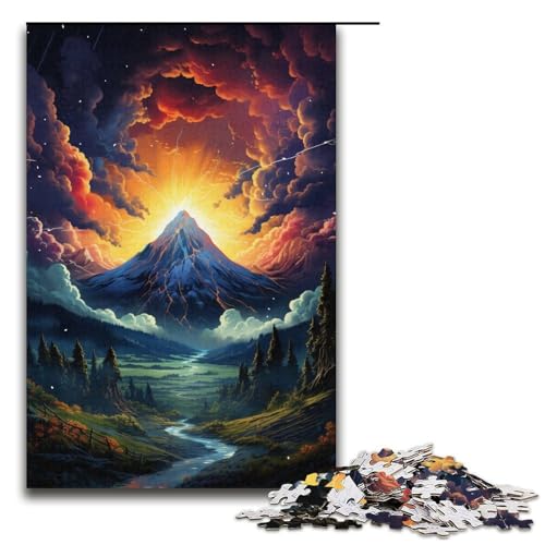 1000-teiliges Puzzle für Erwachsene Fantasie Bunte Berggipfel Puzzle für Erwachsene Holzpuzzle anspruchsvolles Spiel 1000 Teile (38 x 26 cm) von mowenbingpeng