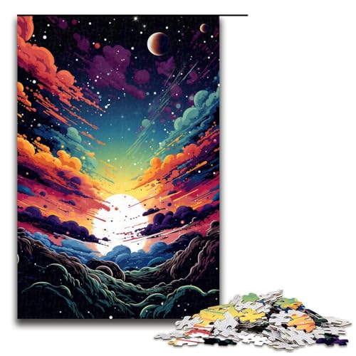 1000-teiliges Puzzle für Erwachsene Fantasie Bunte Landschaft Puzzle für Lernspiele Herausforderung Spielzeug Kunstwerk Geschenk 1000 Teile (75 x 50 cm) von mowenbingpeng