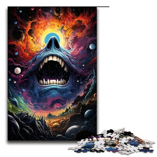 1000-teiliges Puzzle für Erwachsene Fantasie-Monster buntes Puzzle für Lernspiele Herausforderung Spielzeug Kunstwerk Geschenk 1000 Teile (75 x 50 cm) von mowenbingpeng