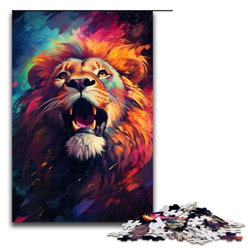 1000-teiliges Puzzle für Erwachsene Fantasie-Puzzle mit Buntem Löwenmotiv Holzpuzzle für Erwachsene und Kinder Stressabbau-Tool 1000 PCS (75 x 50 cm) von mowenbingpeng