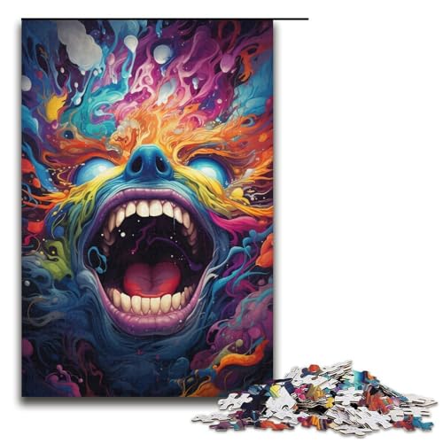 1000-teiliges Puzzle für Erwachsene Fantasie-Puzzlespiel mit bunten Gesichtern perfekte Dekoration für Teenager ab 14 Jahren 1000 Teile (38 x 26 cm) von mowenbingpeng