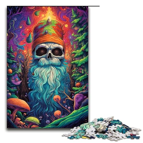 1000-teiliges Puzzle für Erwachsene Fantasie-Weihnachtsschädel Alter Mann Puzzle für Lernspiele Herausforderung Spielzeug Kunstwerk Geschenk 1000 Teile (75 x 50 cm) von mowenbingpeng