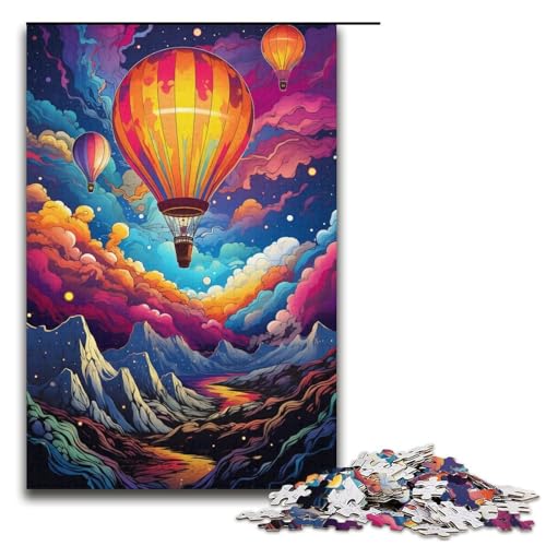 1000-teiliges Puzzle für Erwachsene Fantasie bunt schöner Heißluftballon Puzzle für Lernspiele Herausforderung Spielzeug Kunstwerk Geschenk 1000 Teile (38 x 26 cm) von mowenbingpeng