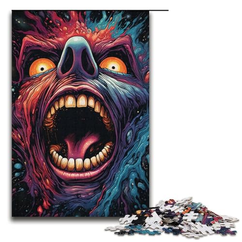 1000-teiliges Puzzle für Erwachsene Fantasie buntes Dämonen-Puzzle für Lernspiele Herausforderung Spielzeug Kunstwerk Geschenk 1000 Teile (38 x 26 cm) von mowenbingpeng