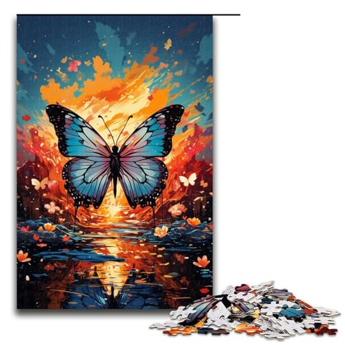 1000-teiliges Puzzle für Erwachsene Fantasie buntes Gemälde Schmetterlingspuzzle praktisches Spiel 1000 Teile (75 x 50 cm) von mowenbingpeng
