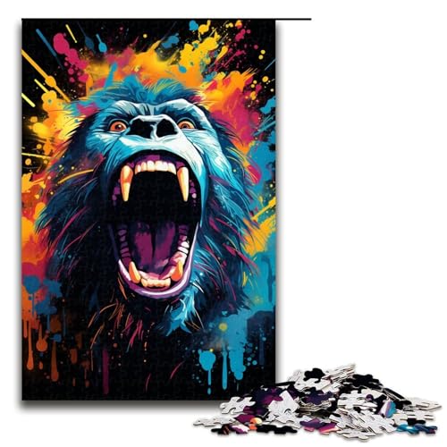 1000-teiliges Puzzle für Erwachsene Fantasie buntes Orang-Utan-Puzzle für Lernspiele Herausforderung Spielzeug Kunstwerk Geschenk 1000 Teile (75 x 50 cm) von mowenbingpeng