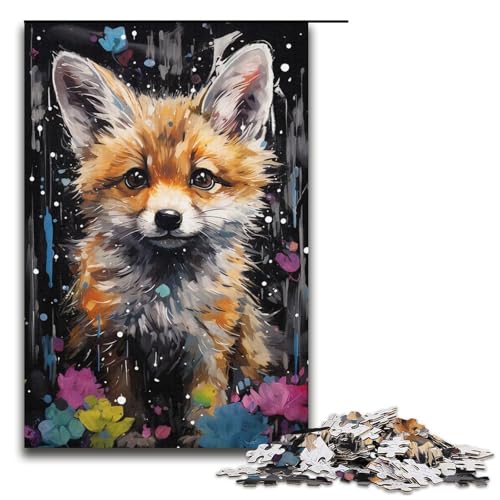 1000-teiliges Puzzle für Erwachsene Fantasie buntes kleines Fuchs-Puzzle praktisches Spiel 1000 Teile (38 x 26 cm) von mowenbingpeng