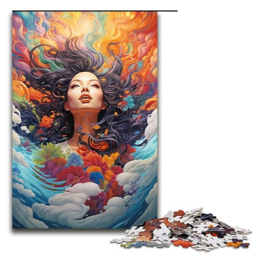 1000-teiliges Puzzle für Erwachsene Fantasy Color Girl Puzzles für Erwachsene Holzpuzzle anspruchsvolles Spiel 1000 Teile (75 x 50 cm) von mowenbingpeng