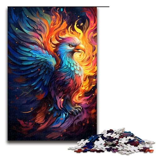 1000-teiliges Puzzle für Erwachsene Farbmalerei Phoenix-Puzzle praktisches Spiel 1000 Teile (75 x 50 cm) von mowenbingpeng