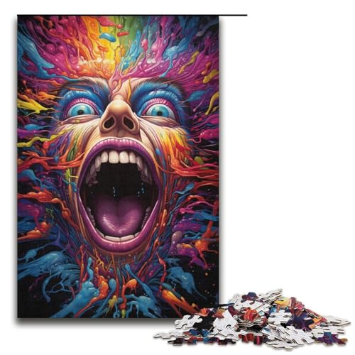1000-teiliges Puzzle für Erwachsene Farbmonster-Puzzle für Lernspiele Herausforderung Spielzeug Kunstwerk Geschenk 1000 PCS (38 x 26 cm) von mowenbingpeng