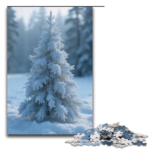 1000-teiliges Puzzle für Erwachsene Frostkristall-Puzzle für Erwachsene Holzpuzzle anspruchsvolles Spiel 1000 Teile (38 x 26 cm) von mowenbingpeng