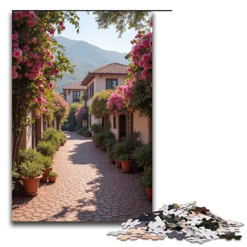 1000-teiliges Puzzle für Erwachsene Granatapfeldorf Holzpuzzle Lernspiel für Erwachsene Herausforderungsspielzeug 1000 Teile (75 x 50 cm) von mowenbingpeng