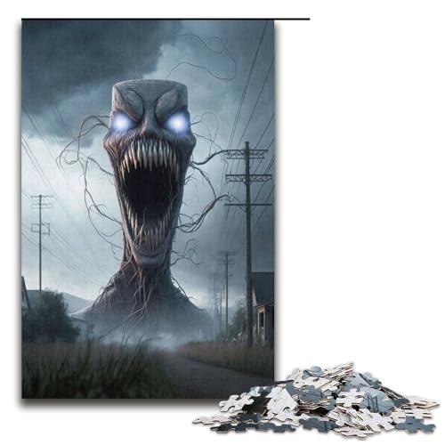1000-teiliges Puzzle für Erwachsene Gruseliges Monster-Puzzle Hands-on-Spiel 1000 Teile (38 x 26 cm) von mowenbingpeng