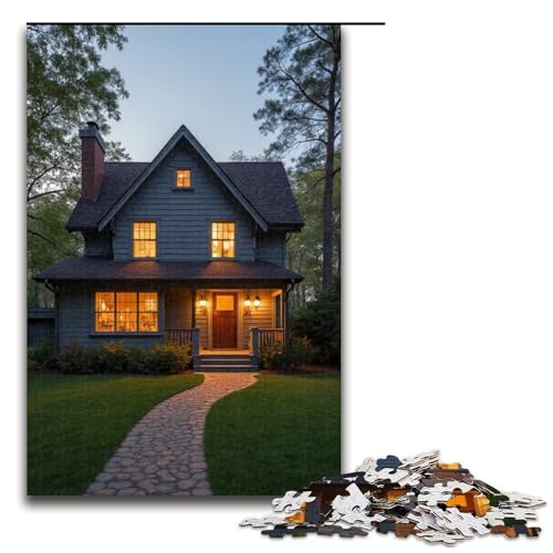 1000-teiliges Puzzle für Erwachsene Haus () Puzzles für Erwachsene Holzpuzzle anspruchsvolles Spiel 1000 Teile (75 x 50 cm) von mowenbingpeng